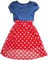 Girls Minnie mouse blue top spotty short in front dress