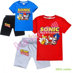 Boys Sonic the hedgehog 100% cotton short sleeve pjs outfit