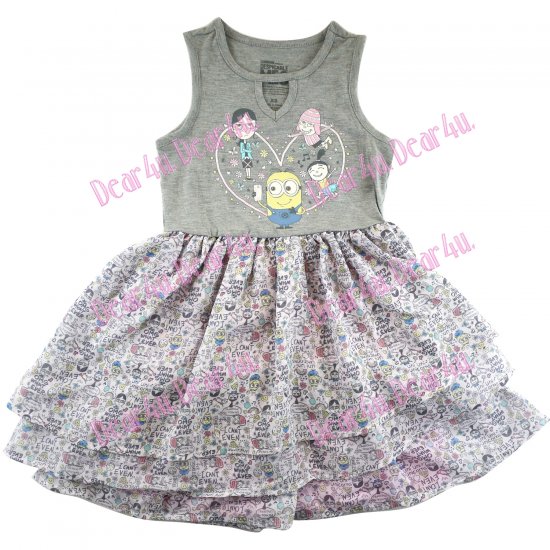 Girls Minion dress with layers - Click Image to Close