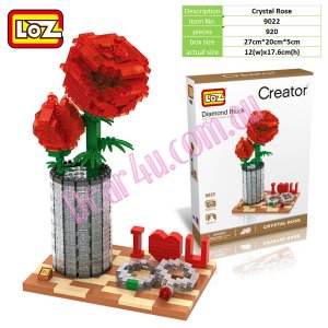 Crystal Rose with rings LOZ iBLOCK Micro Mini Building Lego