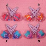 TROLLS girls hair clips multiple colours (pair)