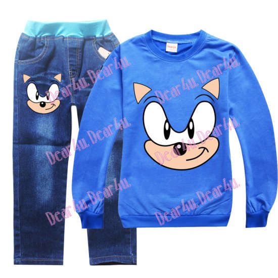 Boys thin top with denim long pants Sonic the Hedgehog - Click Image to Close