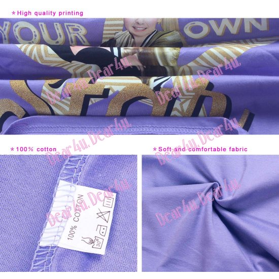 Girls Jojo Siwa short sleeve tee t-shirt - purple 1 - Click Image to Close