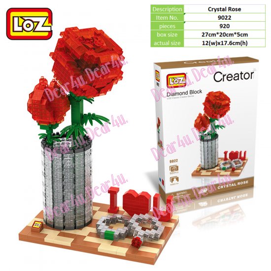 Crystal Rose with rings LOZ iBLOCK Micro Mini Building Lego - Click Image to Close