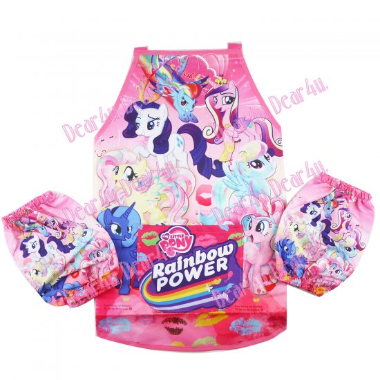 Girls kichen chef craft cooking apron wz sleeves-My little pony - Click Image to Close