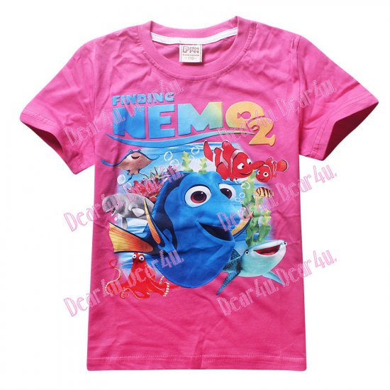 Girls Finding DORY finding NEMO2 cotton t-shirt - pink - Click Image to Close