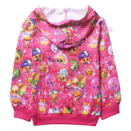 Girls cotton thin hoodie jacket - shopkins red - Click Image to Close
