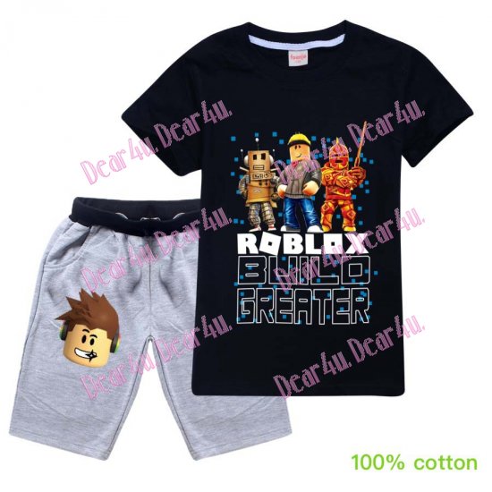 Boys Roblox 100% cotton short sleeve pjs outfit - Click Image to Close