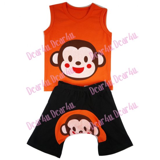 Baby boys/girls singlet and shorts sets - monkey - Click Image to Close