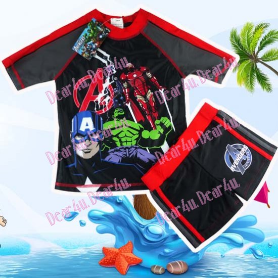 Kids swimming bather swim suit top trunks - Avengers - Click Image to Close
