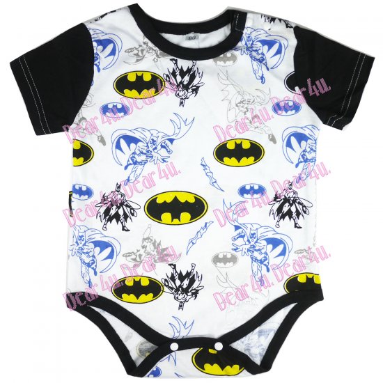 Boys baby toddler cotton Baby Romper - batman baby white - Click Image to Close