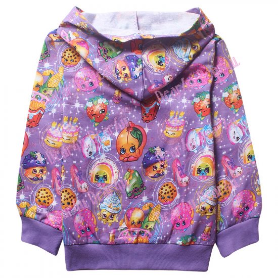 Girls cotton thin hoodie jacket - shopkins purple - Click Image to Close