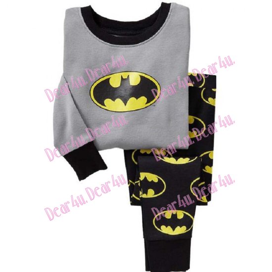 Babies boys long sleeve cotton 2pcs pyjama pjs - Batman 1 - Click Image to Close