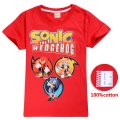 Sonic The Hedgehog 100% cotton T-shirt - red