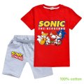 Boys Sonic the hedgehog 100% cotton short sleeve pjs outfit