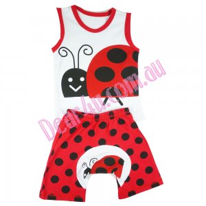 Baby boys/girls singlet and shorts sets - ladybug