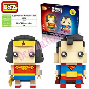 Superman and Wonder woman LOZ iBLOCK Micro Mini Building Lego