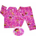 Girls Flannelette Pyjama sleepwear pjs - Dora hot pink