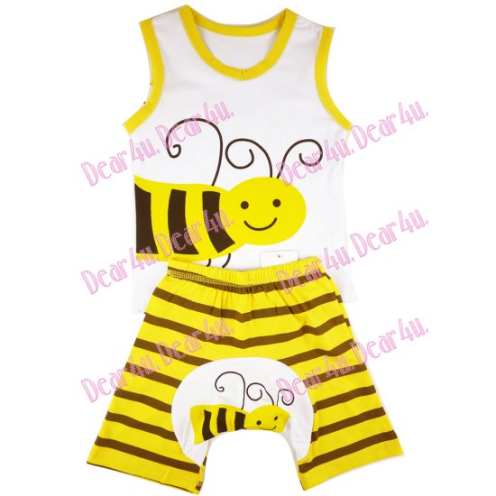 Baby boys/girls singlet and shorts sets - bee - Click Image to Close