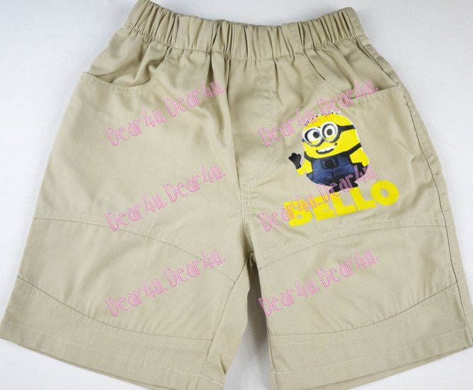Boys Despicable me Minion summer top karhki shorts-Navy blue - Click Image to Close