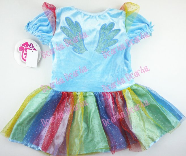 Girls My Little Pony rainbow party dress ruffle dress - Click Image to Close