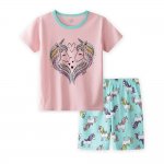 Babies girls Unicorn pink 2pcs pyjama pjs - cotton