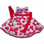 Cherry yoke dress with red ribbon