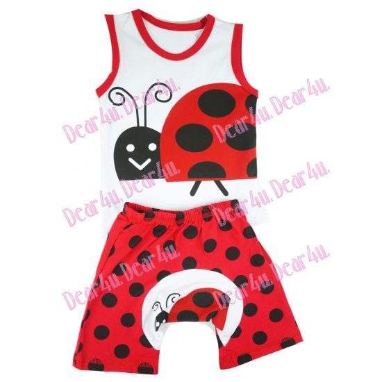 Baby boys/girls singlet and shorts sets - ladybug - Click Image to Close