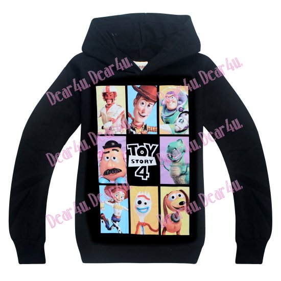 Boys Toy Story 4 100% cotton hoodie top - black - Click Image to Close
