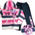 Girls DORA striped Hooded zipup Tracksuit 2pcs