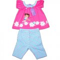 Girls DORA summer top pink tops and dots pant