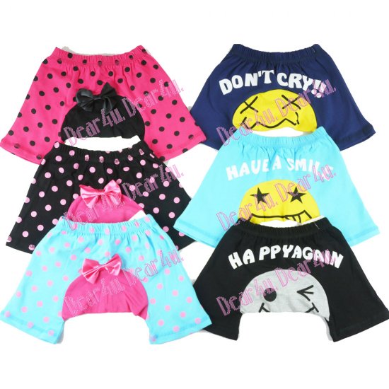 Baby girls bow tie shorts x 3 pair - Click Image to Close