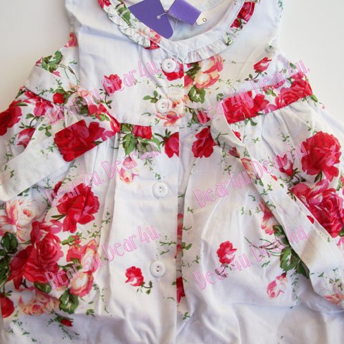 Girls flower pinafore printed dress - Click Image to Close