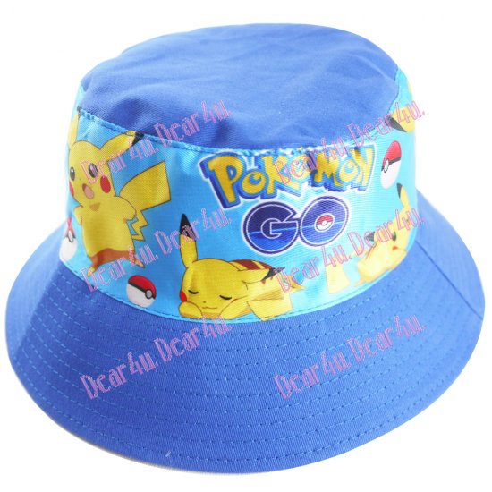 Kids toddler bucket hat - Pokemon pikachu royal blue - Click Image to Close