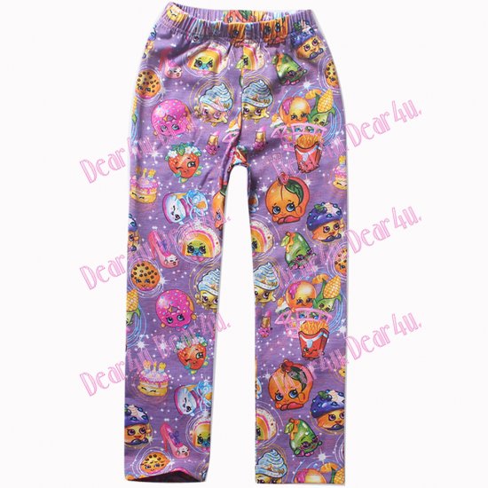 Girls Pants Legging Tight pants - Shopkins 3 purple - Click Image to Close