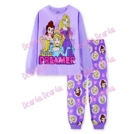 Babies girls long sleeve cotton 2pcs pyjama pjs - Princess - Click Image to Close