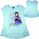 Girls lace print tee - Frozen Elsa and Anna Follow your heart