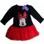 Girls shinning Minnie Mouse long sleeve black one piece dress
