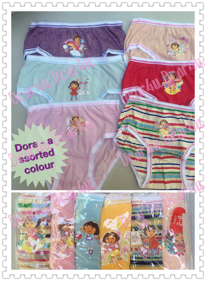 Girls Underwear undies briefs - Dora pack of 6 assorted colour - Click Image to Close