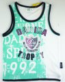 Boys cotton singlet green and grey