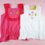 baby Girls dadida singlet floral pink top - red/white