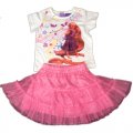 Girls Tangled Rapunzel white top and shinning skirt - Pink