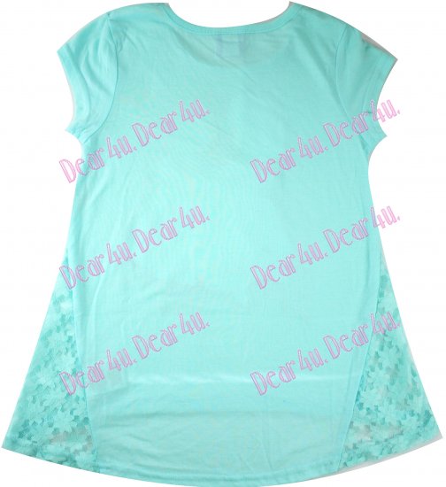 Girls lace print tee - Frozen Elsa and Anna Follow your heart - Click Image to Close