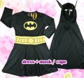 Batman girls dress Costume party dress up with Mask 2pcs black