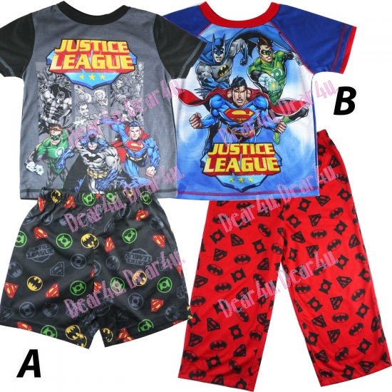 Boys JUSTICE LEAGUE superhero 2pcs pyjama pjs long pants - Click Image to Close