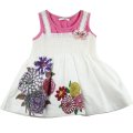 baby Girls butterfly flower dress pink and lime