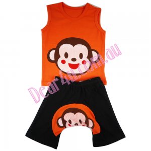 Baby boys/girls singlet and shorts sets - monkey