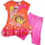 Girls Dora Rainforest Fiesta Orange top tutu with leggings