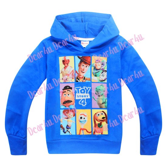 Boys Toy Story 4 100% cotton hoodie top - blue - Click Image to Close