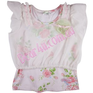 Girls double layer summer top - pink